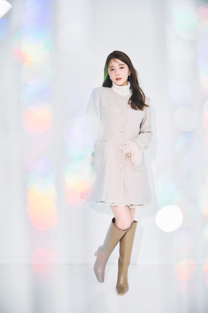 モデル身長：160cm サイズ：Sカラー：beige