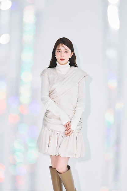 ホイップバルーンサテンドレス