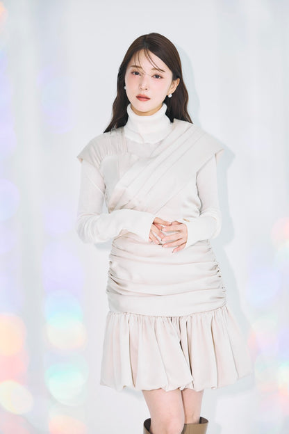 ホイップバルーンサテンドレス