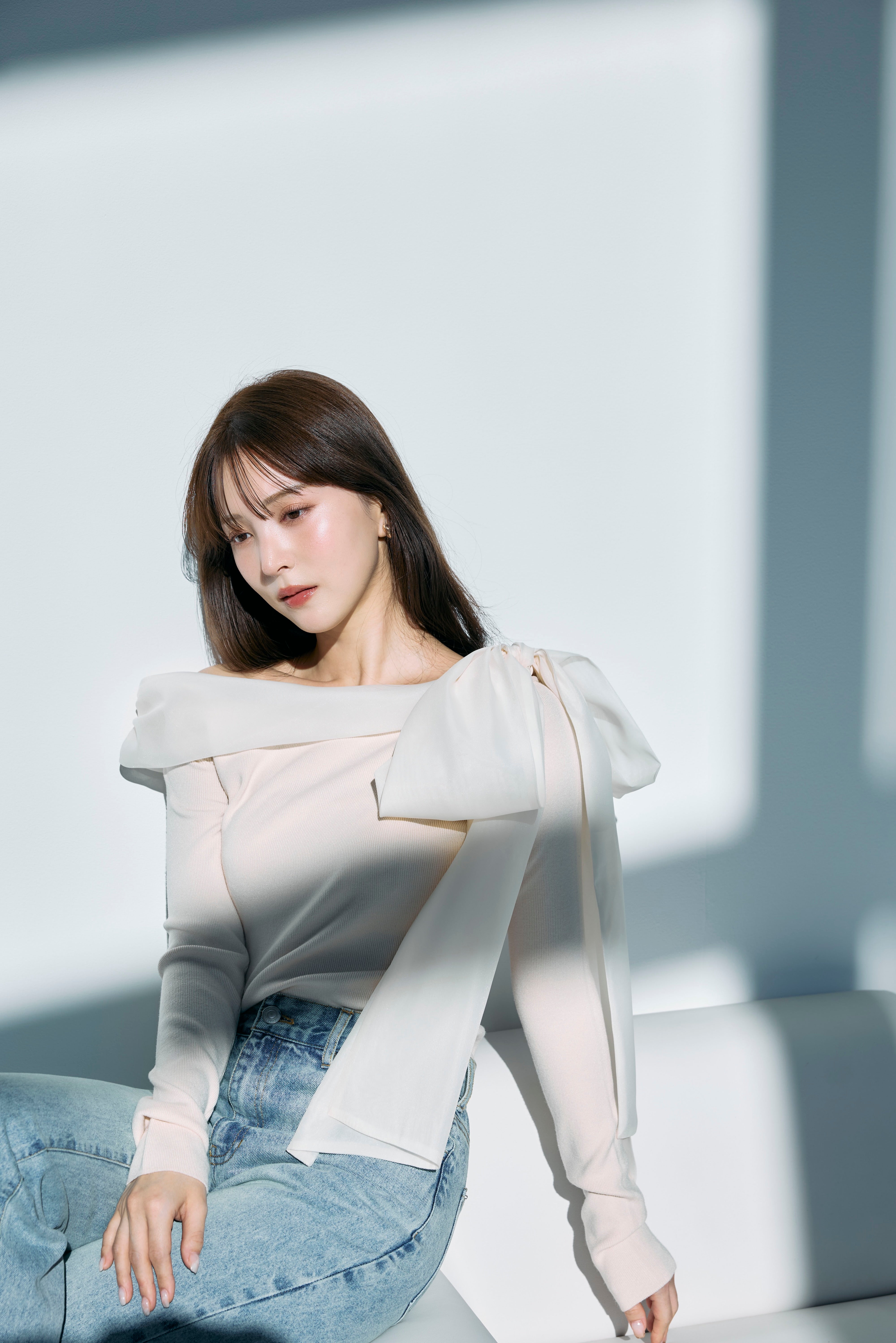 再入荷】ボリュームリボンワンショルダーニット – poláura