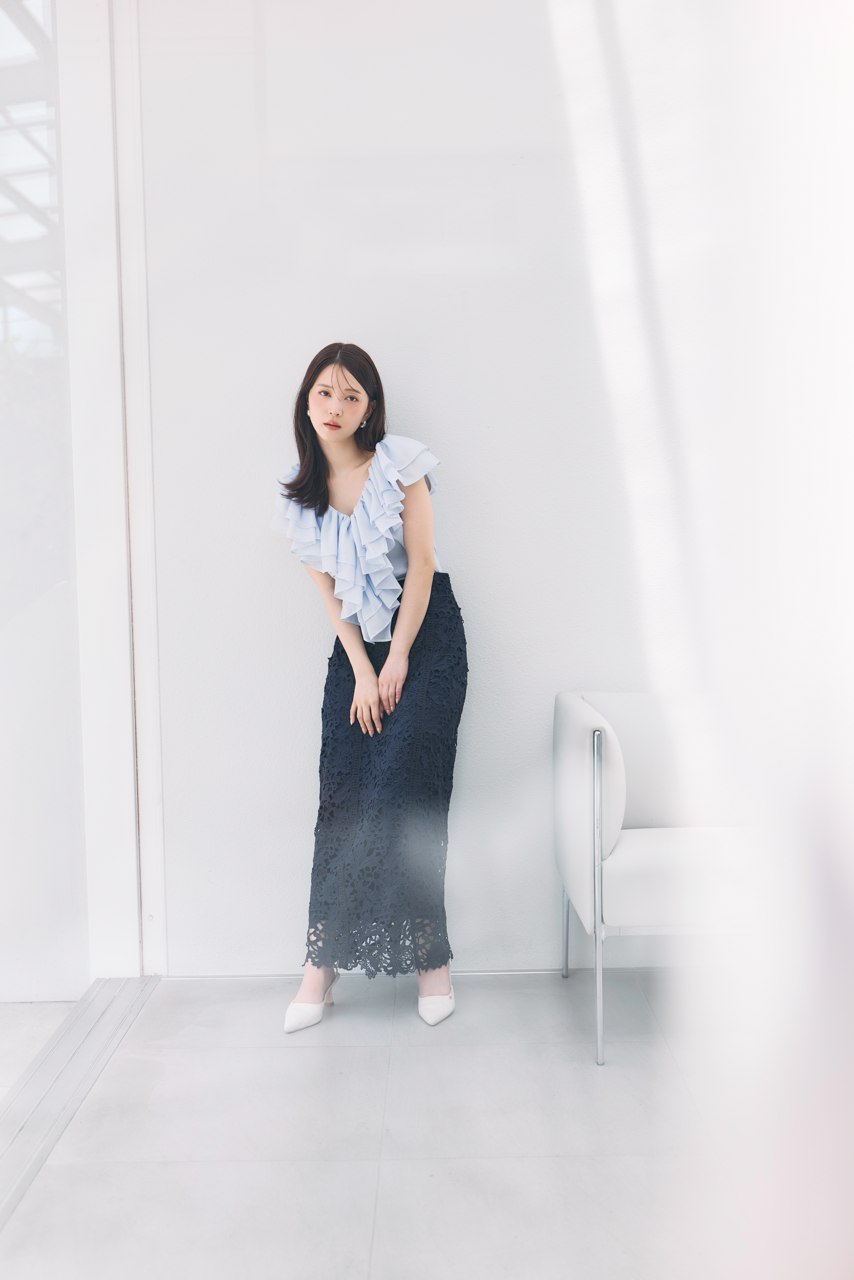 着用モデル：160cm サイズ：ボトムスMM カラー：navy