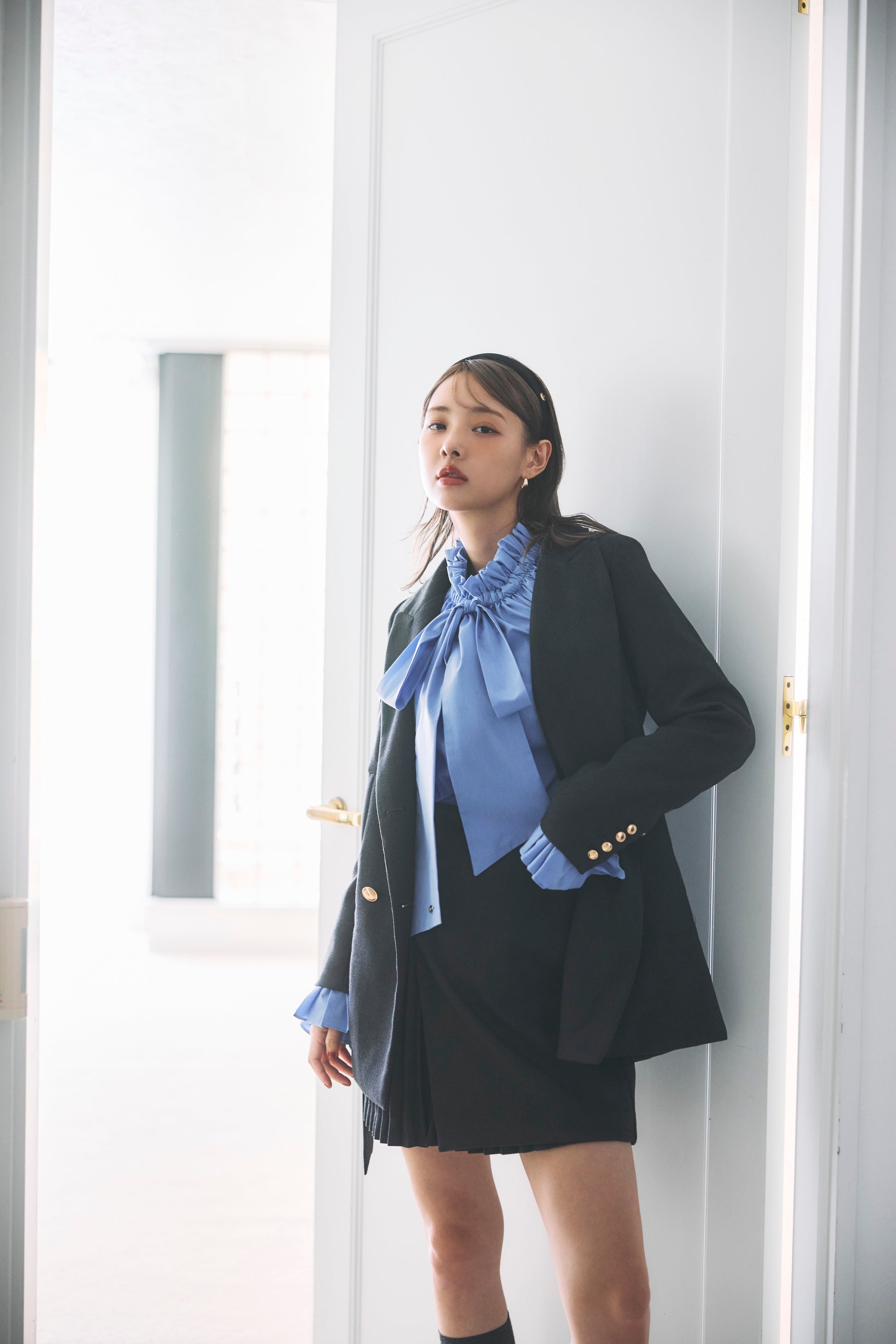 モデル身長：172cm サイズ：FREE カラー：grey