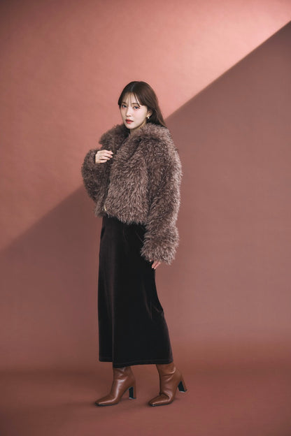 モデル身長：160cm カラー(アウター)：mocha (ワンピース)：brown