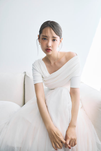 プリーツチュールマーメイドスカート
