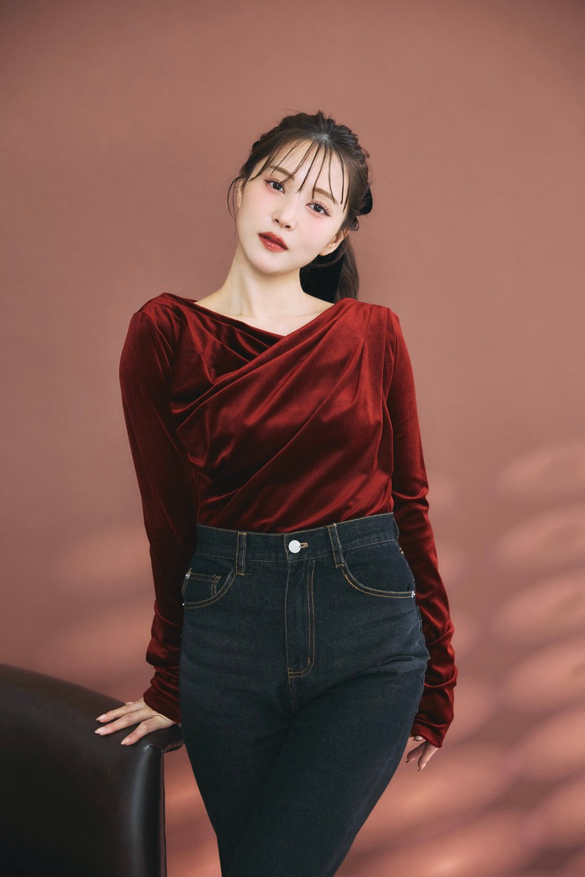 グロッシーベロアドレープトップス – poláura OFFICIAL ONLINE STORE