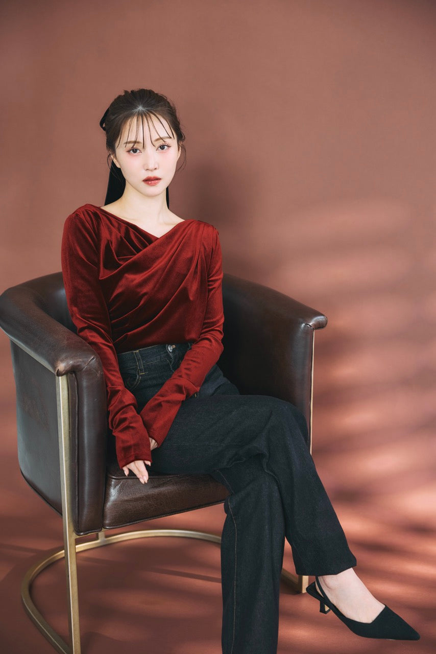 グロッシーベロアドレープトップス – poláura OFFICIAL ONLINE STORE