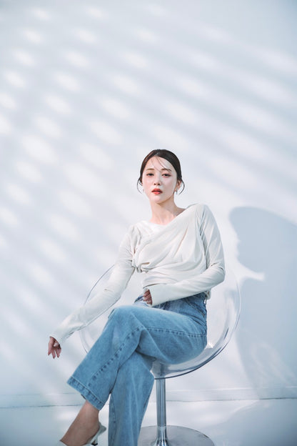 グロッシーベロアドレープトップス