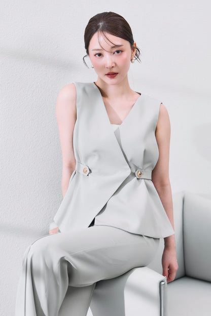 着用モデル：160cm 【トップス】カラー：grey 【ボトムス】カラー：grey サイズ：MM
