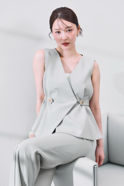 着用モデル：160cm 【トップス】カラー：grey 【ボトムス】カラー：grey サイズ：MM